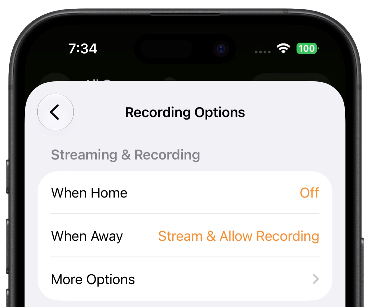 HomeKit Secure Video Kameraeinstellungen für zuhause und unterwegs