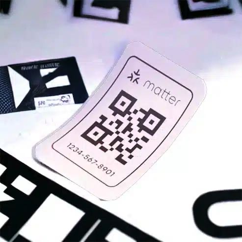 Matter Tag mit QR-Code für die Geräteeinrichtung