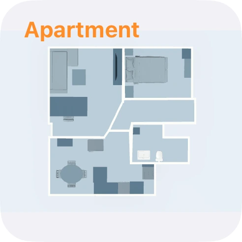 Kleines Widget mit dem Grundriss einer Wohnung von oben
