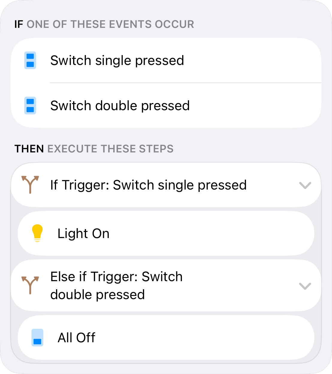 Workflow-Editor mit mehrstufiger Logik in Controller for HomeKit