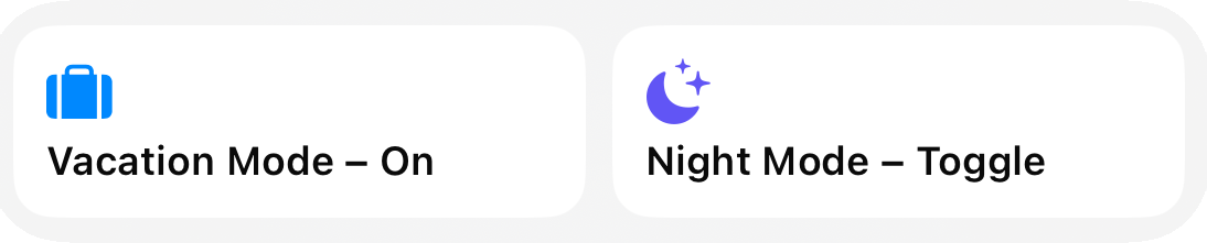 Widgets für virtuelle Zustände in Controller for HomeKit