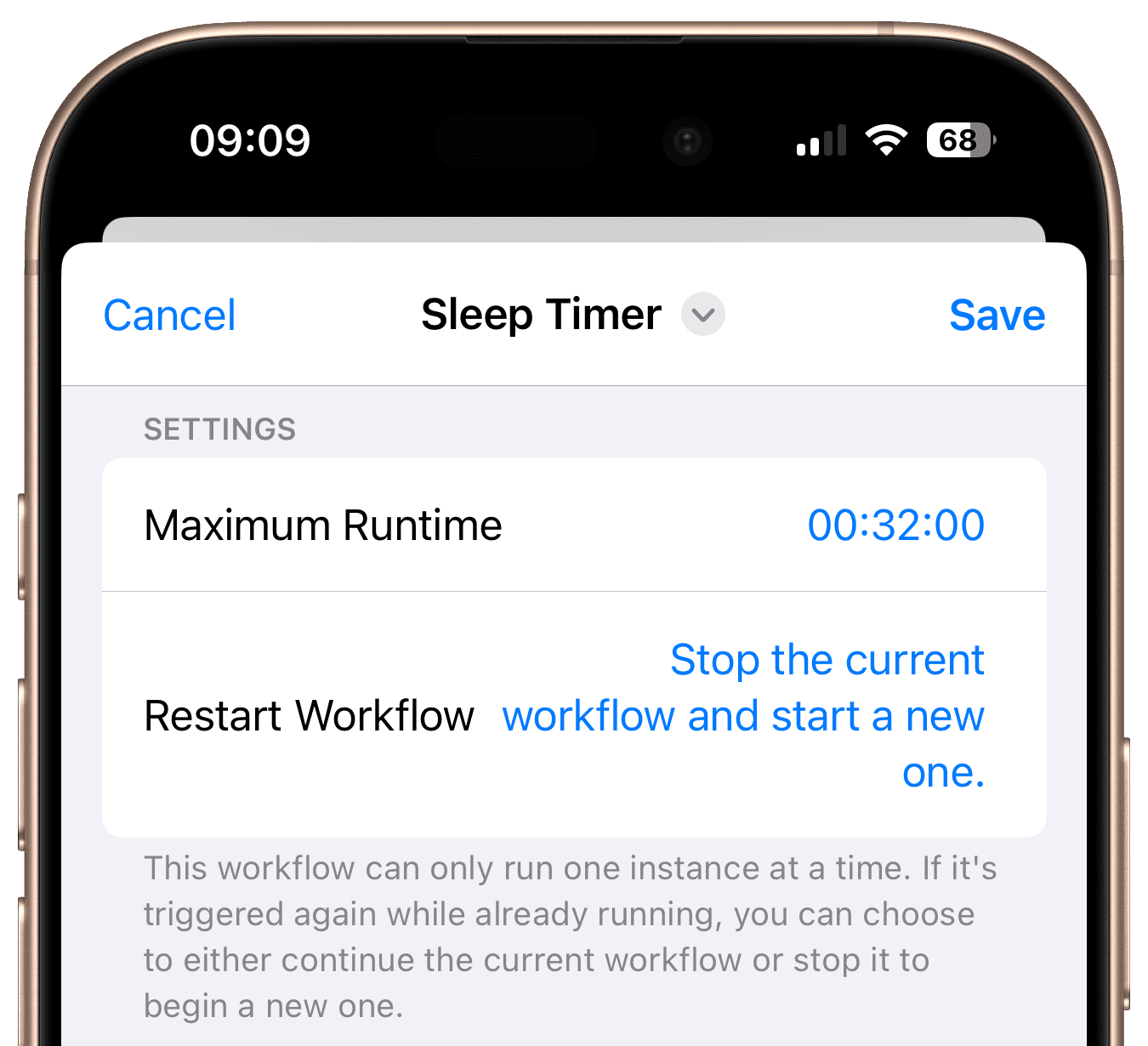 Sleep-Timer-Einstellungen