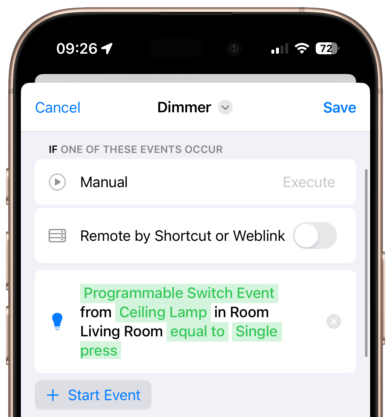 Einfacher Tastendruck als Workflow-Trigger