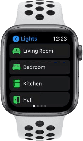 Apple Watch mit angepasstem Screen-Layout