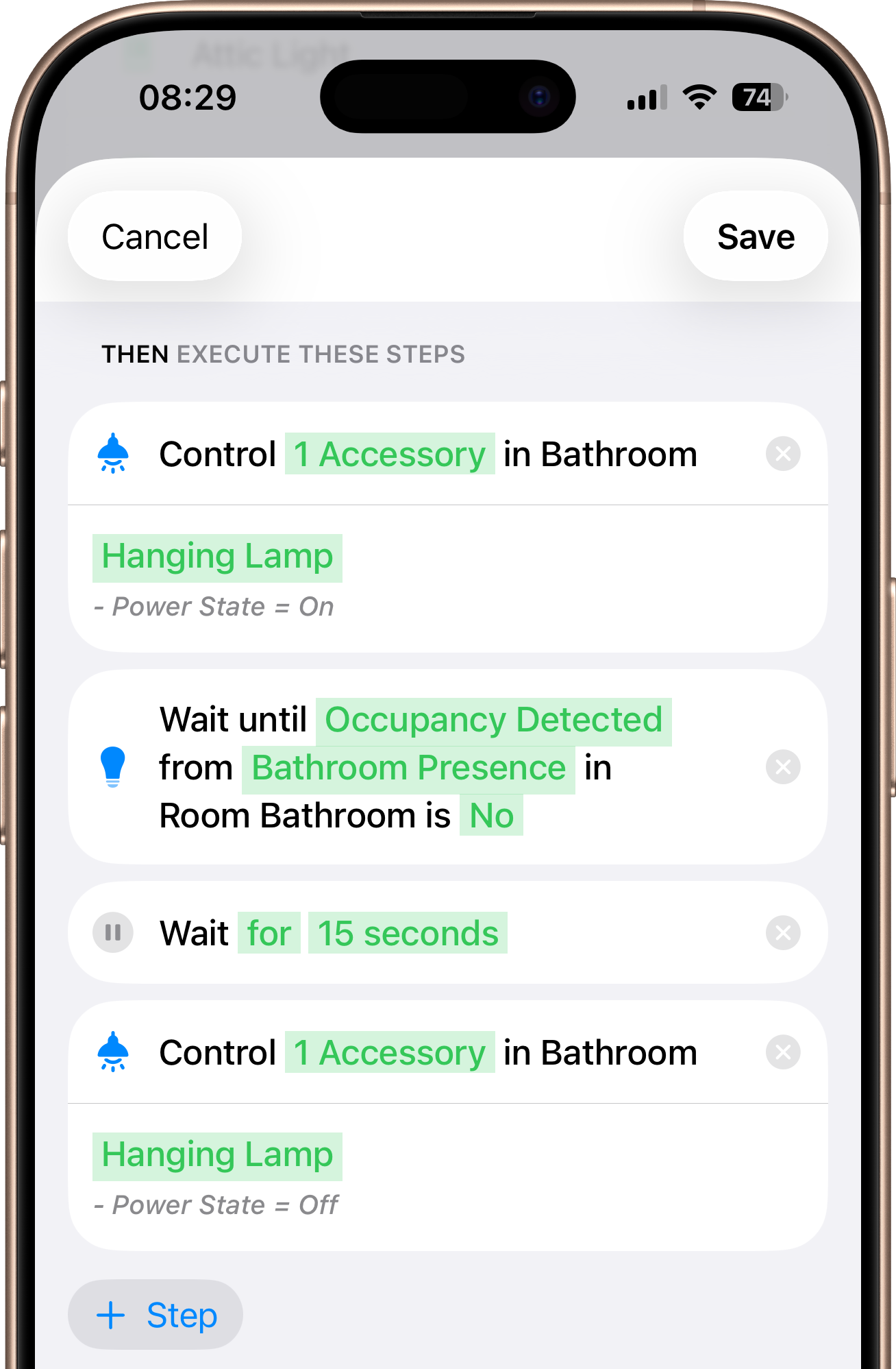 Workflow-Detailansicht mit mehrstufiger Logik
